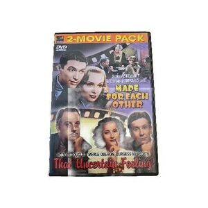 Made for Each Other/That Uncertain Feeling DVD Starring Jimmy Stewart B/W 1939